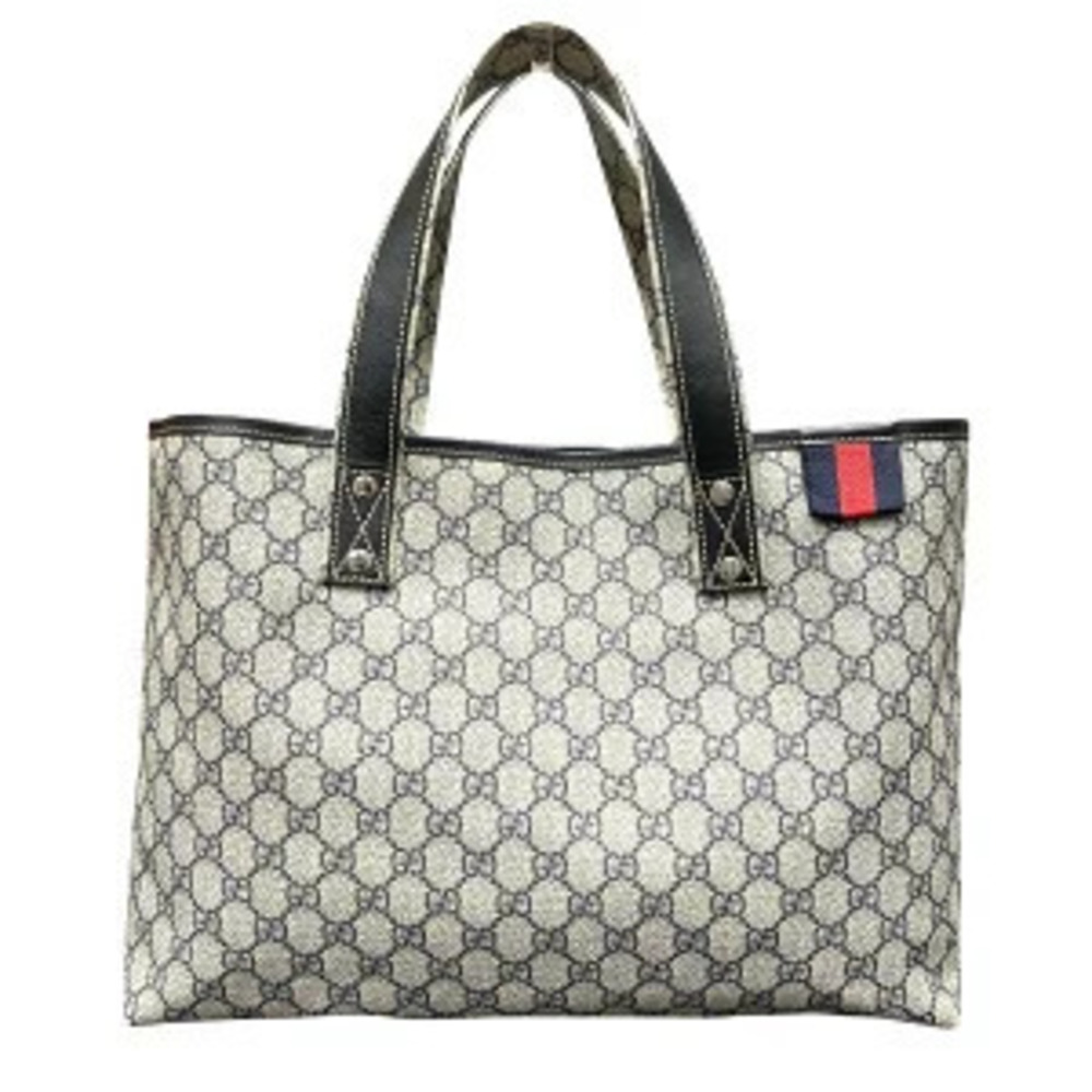 Gucci GG Supreme Web Loop tote bag navy blue leather web